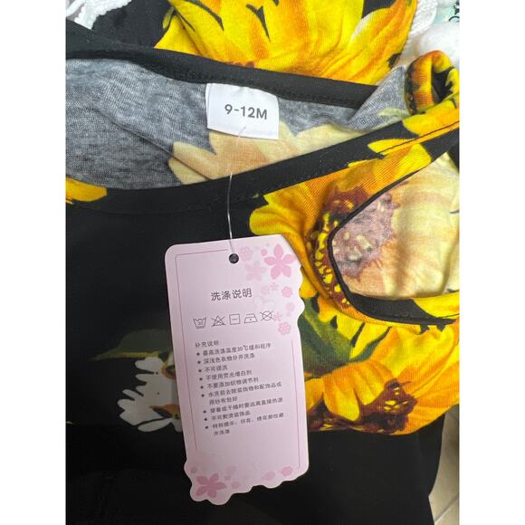 NWT 3 Piece Set Mom Daughters Blue Sunflower Romper Dress Sizes 9-12mo, 
2T, Med - Picture 4 of 9